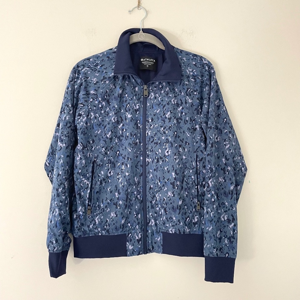 Athleta Brooklyn Bomber Womens XS Jacket Urban Camo Full Zip Minimalist Stretch